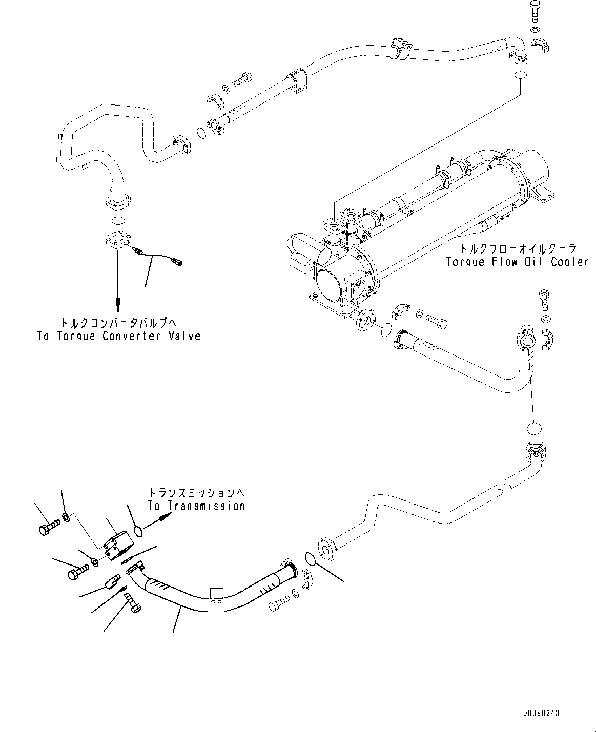 Схема запчастей Komatsu WA800-3E0 - ГИДРОТРАНСФОРМАТОР И ТРАНСМИССИЯ, СИСТЕМА ТРУБ ОХЛАЖДЕНИЯ (№7-) ГИДРОТРАНСФОРМАТОР И ТРАНСМИССИЯ, С VHMS БЕЗ ORBCOMM