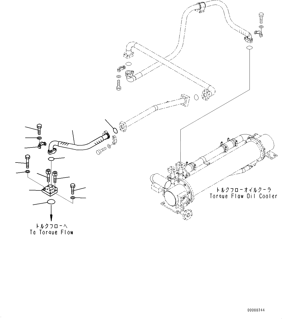 Схема запчастей Komatsu WA800-3E0 - ГИДРОТРАНСФОРМАТОР И ТРАНСМИССИЯ, ГТР ПОТОК ТРУБЫ (№7-) ГИДРОТРАНСФОРМАТОР И ТРАНСМИССИЯ, УСИЛЕНН. ПРОВОДКА, С ТОРМОЗ. МАСЛ. СИСТЕМА ОХЛАЖДЕНИЯ, PM SERVICE СОЕДИН-Е