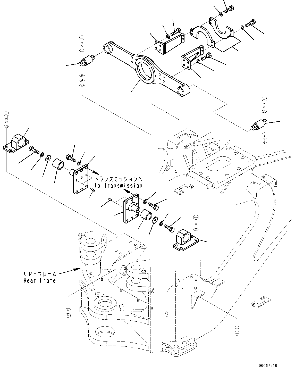 Схема запчастей Komatsu WA800-3E0 - ГИДРОТРАНСФОРМАТОР И ТРАНСМИССИЯ, КРЕПЛЕНИЕ ТРАНСМИССИИ (№7-) ГИДРОТРАНСФОРМАТОР И ТРАНСМИССИЯ, С VHMS (VHMS)