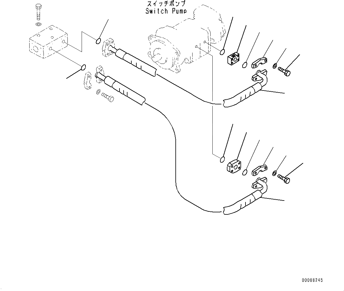 Схема запчастей Komatsu WA800-3E0 - ГИДРОТРАНСФОРМАТОР И ТРАНСМИССИЯ, ПЕРЕКЛЮЧАТЕЛЬ НАСОС ТРУБЫ (№7-) ГИДРОТРАНСФОРМАТОР И ТРАНСМИССИЯ, УСИЛЕНН. ПРОВОДКА, С ТОРМОЗ. МАСЛ. СИСТЕМА ОХЛАЖДЕНИЯ, PM SERVICE СОЕДИН-Е