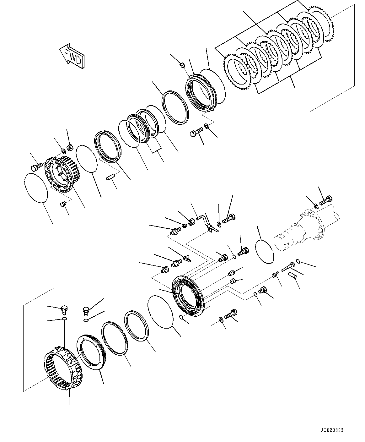 Схема запчастей Komatsu WA800-3E0 - ПЕРЕДНИЙ МОСТ, ТОРМОЗ., ЛЕВ. (№7-) ПЕРЕДНИЙ МОСТ, С ТОРМОЗ. МАСЛ. СИСТЕМА ОХЛАЖДЕНИЯ