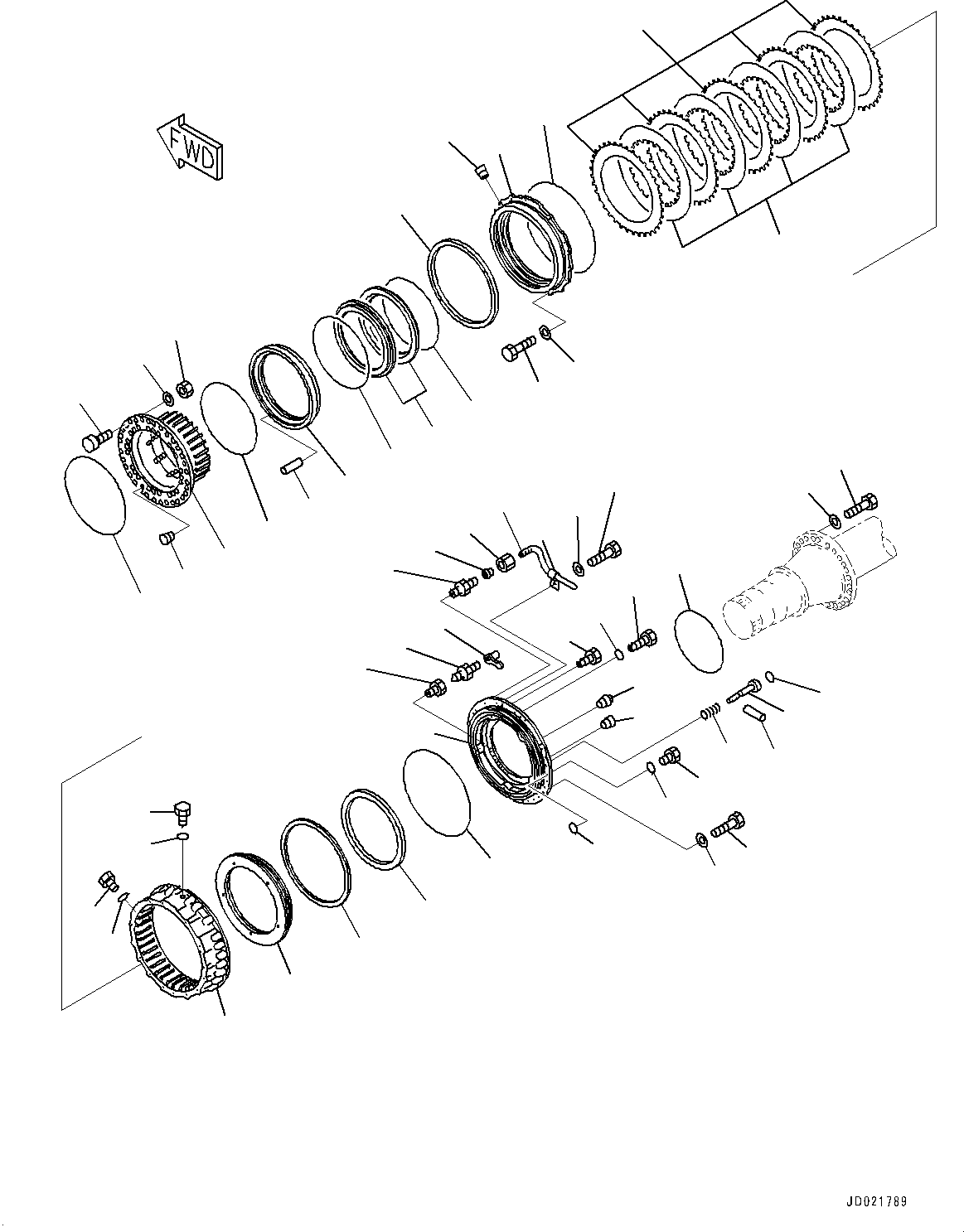 Схема запчастей Komatsu WA800-3E0 - ЗАДН. МОСТ, ТОРМОЗ., ЛЕВ. (№7-) ЗАДН. МОСТ, С ТОРМОЗ. МАСЛ. СИСТЕМА ОХЛАЖДЕНИЯ, УСИЛЕНН. ПРОВОДКА