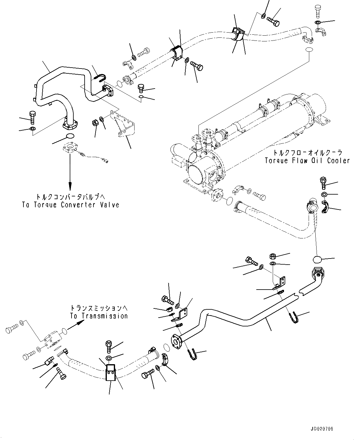 Схема запчастей Komatsu WA800-3E0 - ГИДРОТРАНСФОРМАТОР И ТРАНСМИССИЯ МАСЛОПРОВОДЯЩАЯ ЛИНИЯ, ТРУБЫ (/) (№7-) ГИДРОТРАНСФОРМАТОР И ТРАНСМИССИЯ МАСЛОПРОВОДЯЩАЯ ЛИНИЯ, БЕЗ ТОРМОЗ. МАСЛ. СИСТЕМА ОХЛАЖДЕНИЯ