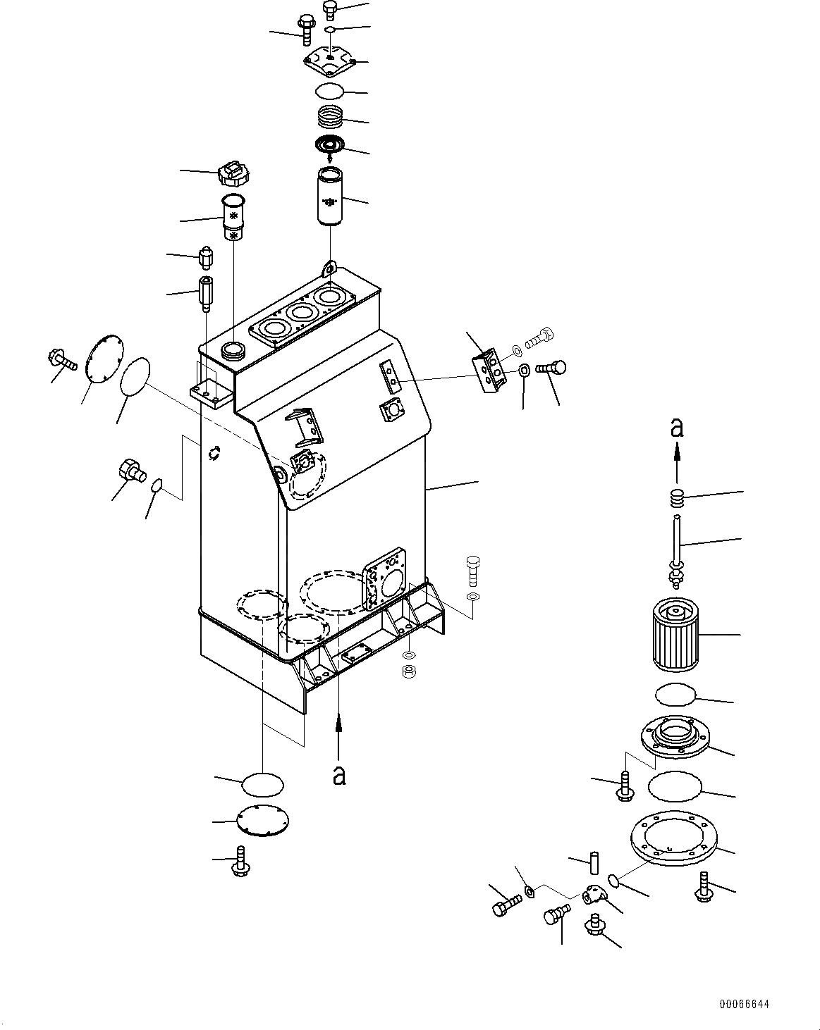Схема запчастей Komatsu WA800-3E0 - ГИДР. БАК., БАК (№7-) ГИДР. БАК., С VHMS (VHMS)