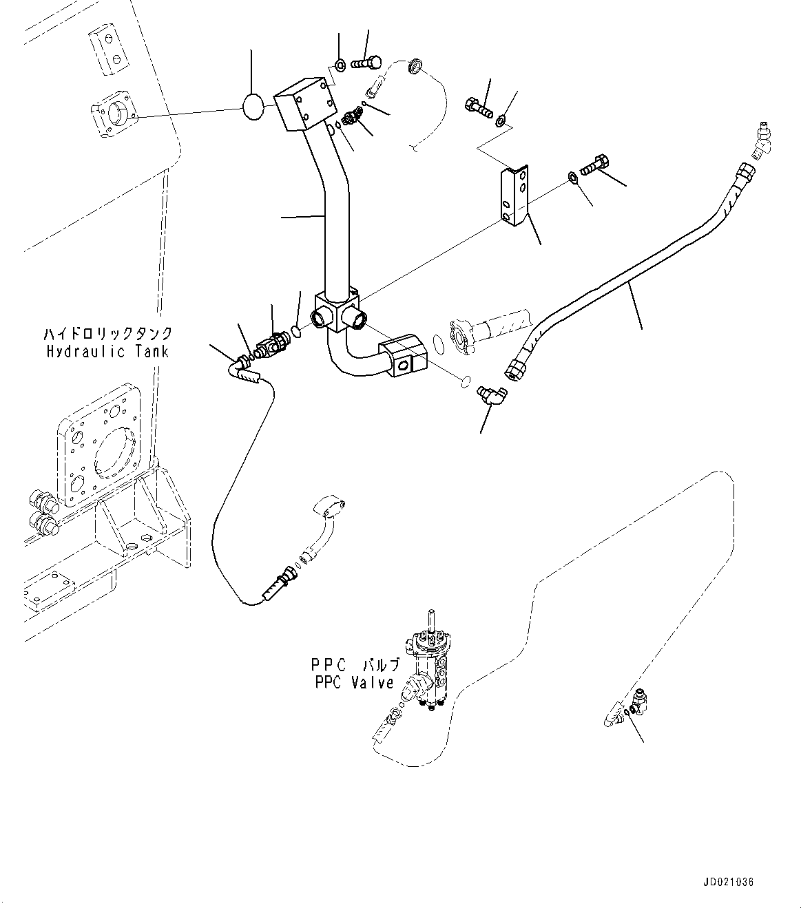 Схема запчастей Komatsu WA800-3E0 - ГИДР. БАК., СИСТЕМА ТРУБ ОХЛАЖДЕНИЯ (№7-) ГИДР. БАК., БЕЗ ЭКСТРЕНН. РУЛЕВ. УПРАВЛЕНИЕ, БЕЗ VHMS (VHMS)