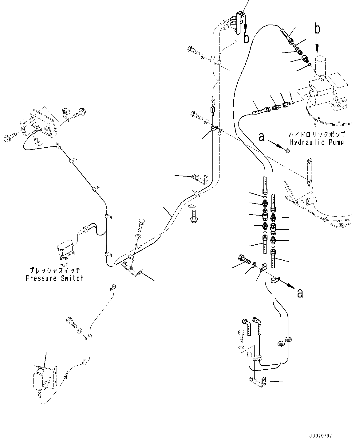 Схема запчастей Komatsu WA800-3E0 - АВТОМАТИЧ.-СИСТ. СМАЗКИ СИСТЕМА, НАСОС СМАЗКИ ТРУБЫ (№7-) АВТОМАТИЧ.-СИСТ. СМАЗКИ СИСТЕМА, АВТОМАТИЧ. СМАЗКА СИСТЕМА