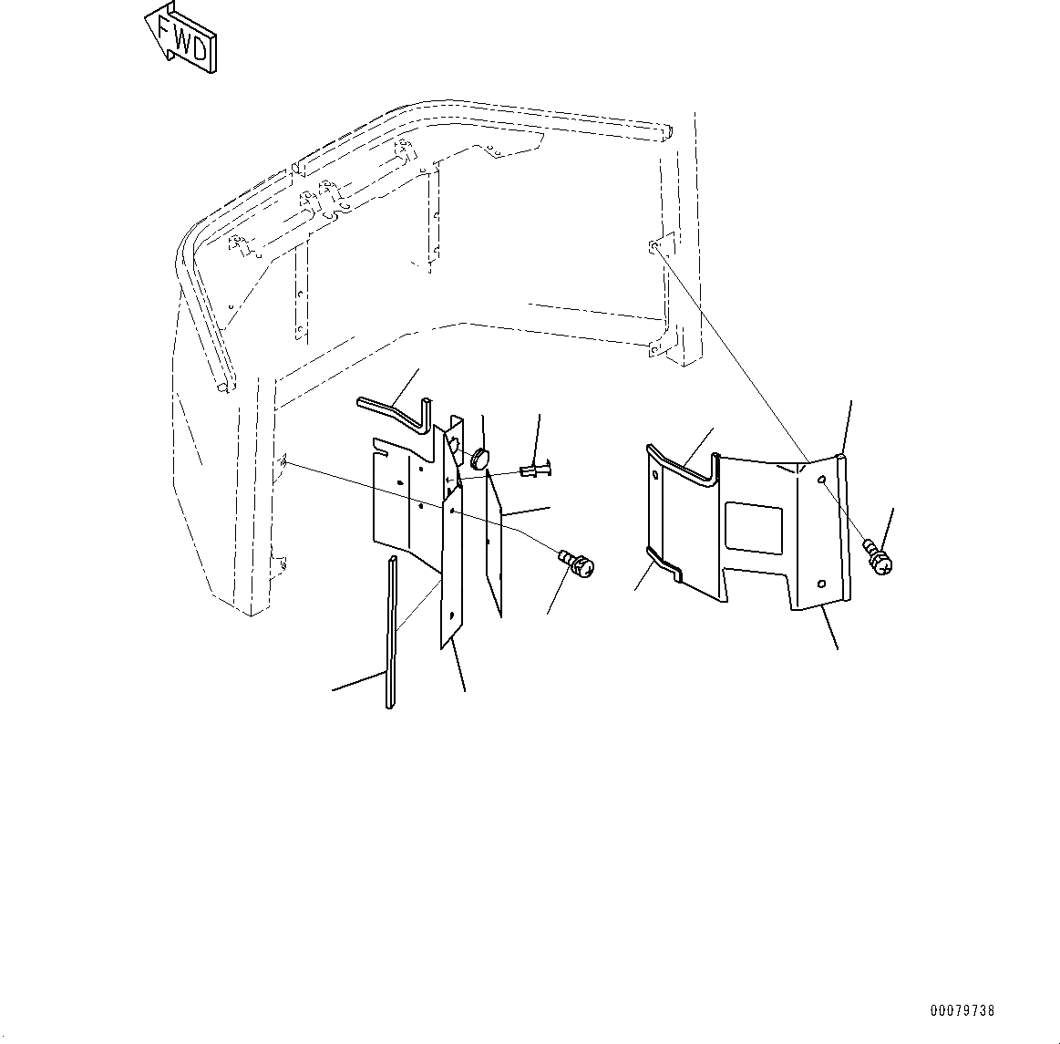 Схема запчастей Komatsu WA800-3E0 - КАБИНА, ПЕРЕДН. ИНТЕРЬЕР COVER, НИЖН. (№7-) КАБИНА, С ТОРМОЗ. МАСЛ. СИСТЕМА ОХЛАЖДЕНИЯ, VHMS, ORBCOMM, НАКЛОН.ABLE РУЛЕВОЕ КОЛЕСО