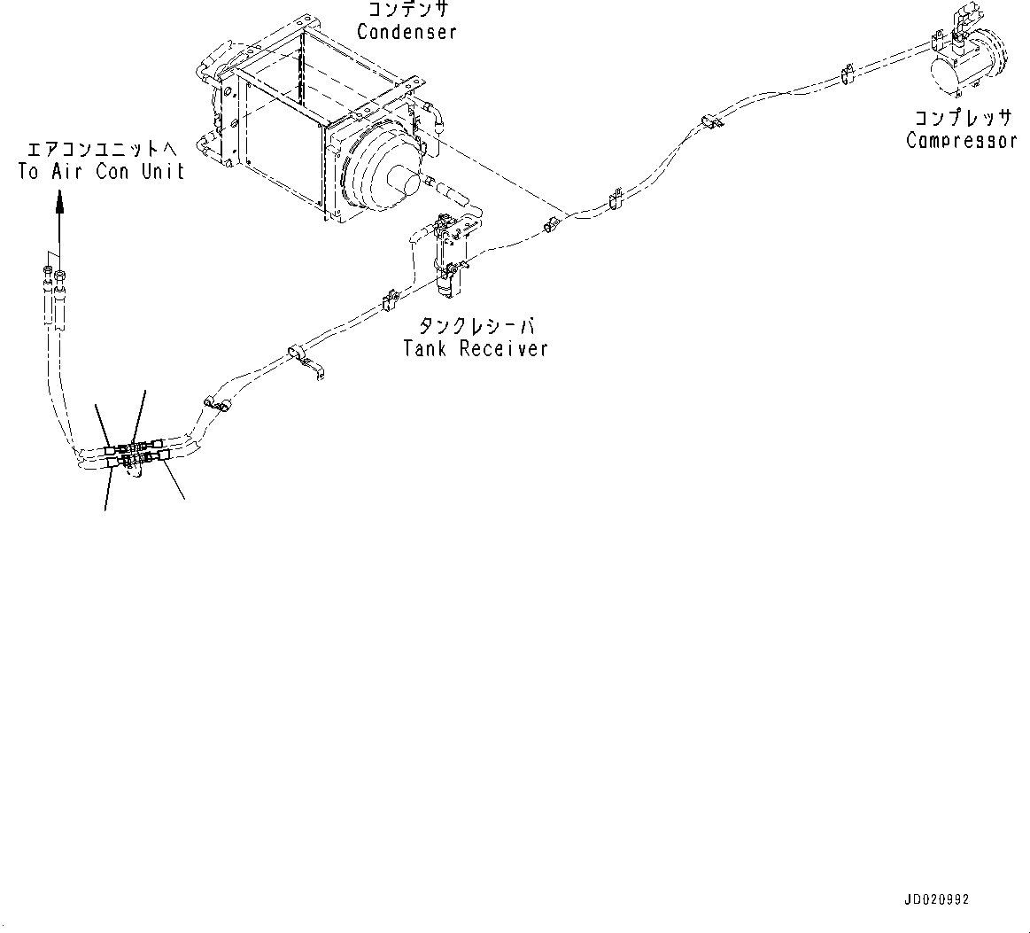 Схема запчастей Komatsu WA800-3E0 - ТРУБКИ КОНДИЦИОНЕРА, ТРУБЫ (№7-7) ТРУБКИ КОНДИЦИОНЕРА