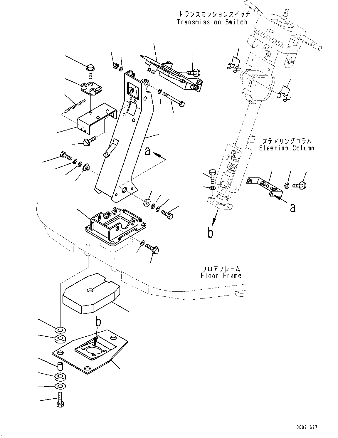Схема запчастей Komatsu WA800-3E0 - ПОЛ, РУЛЕВ. КОЛОН. СУППОРТ (№7-) ПОЛ, АНТИОБЛЕДЕНИТЕЛЬ И ДОПОЛН. ОБОГРЕВАТ БЛОК