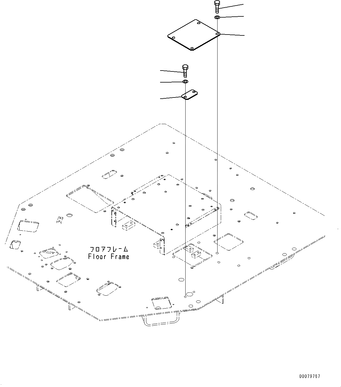 Схема запчастей Komatsu WA800-3E0 - ПОЛ, ПЛАСТИНА (№7-) ПОЛ, EC REGULATION ARRANGEMENT, VHMS, ORBCOMM