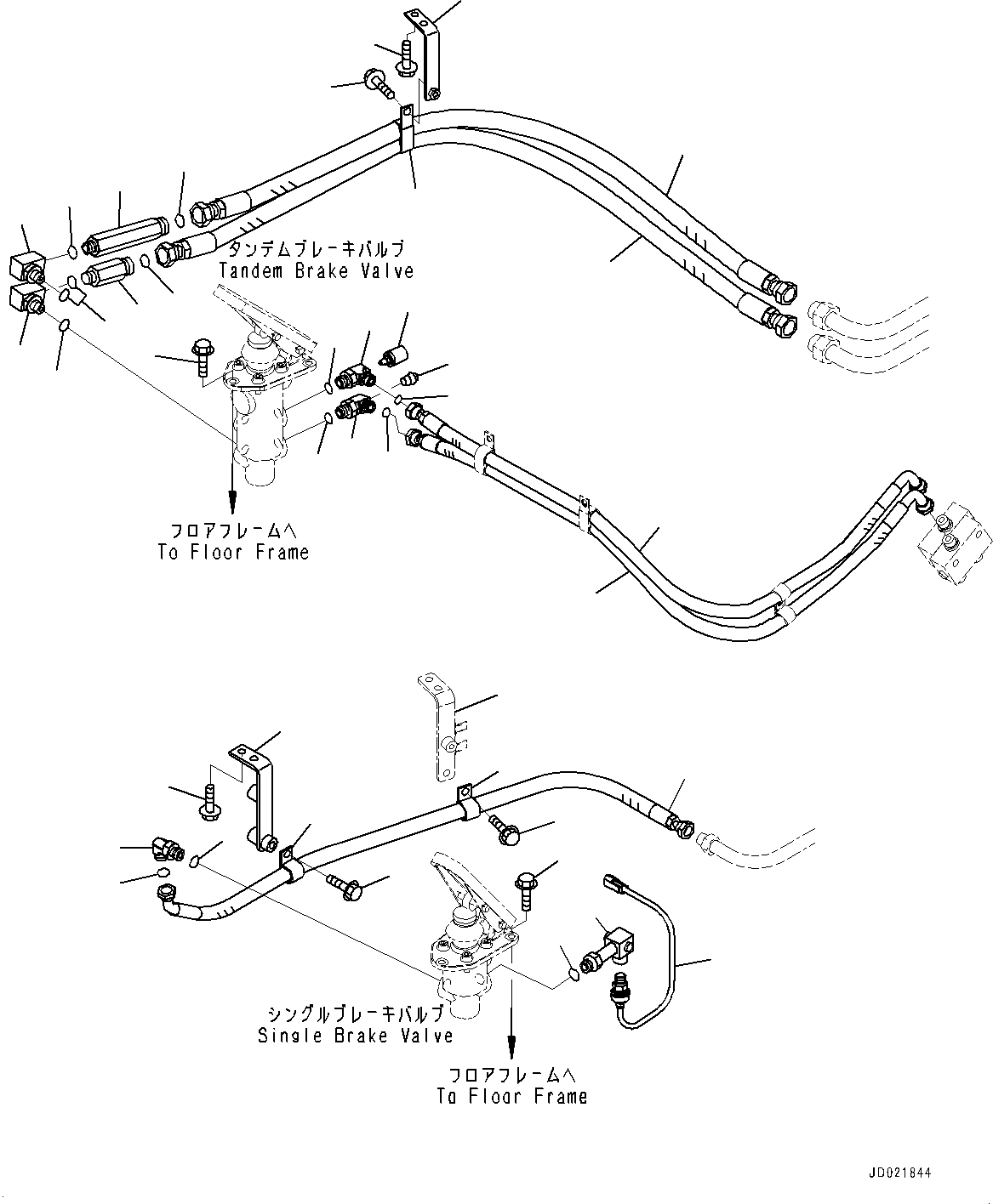 Схема запчастей Komatsu WA800-3E0 - ПОЛ, ТОРМОЗНАЯ ГИДРОЛИНИЯ (/) (№7-) ПОЛ, EC REGULATION ARRANGEMENT, VHMS, ORBCOMM