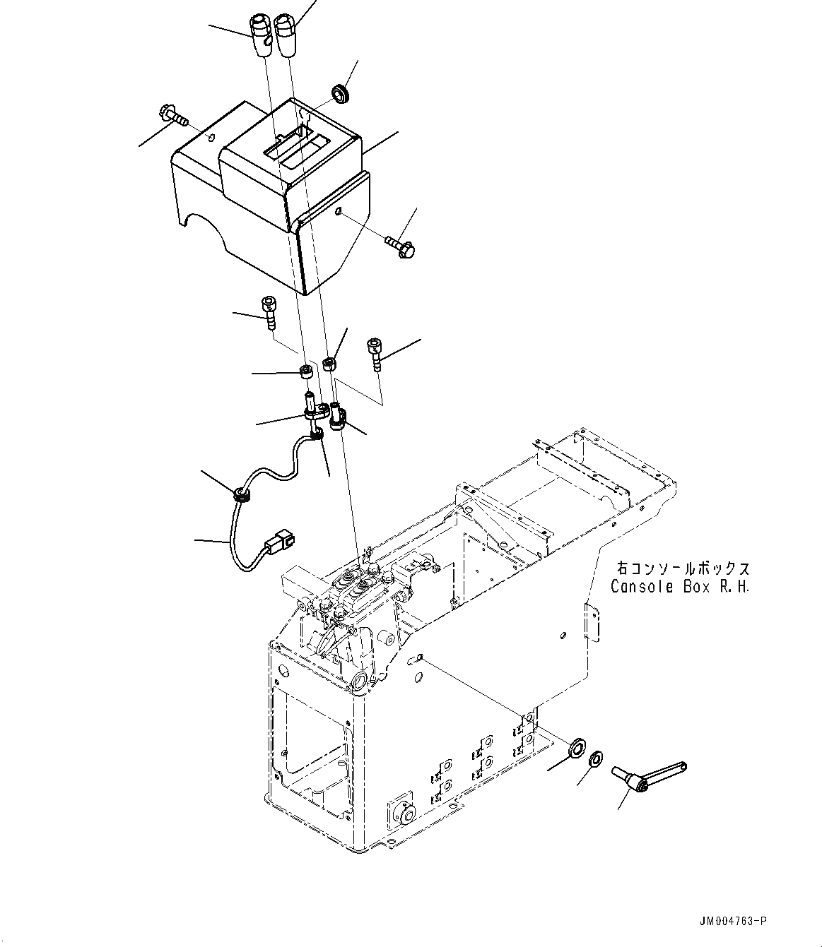 Схема запчастей Komatsu WA800-3E0 - ПОЛ, EPC РЫЧАГ (№7-) ПОЛ, С EPC РЫЧАГ