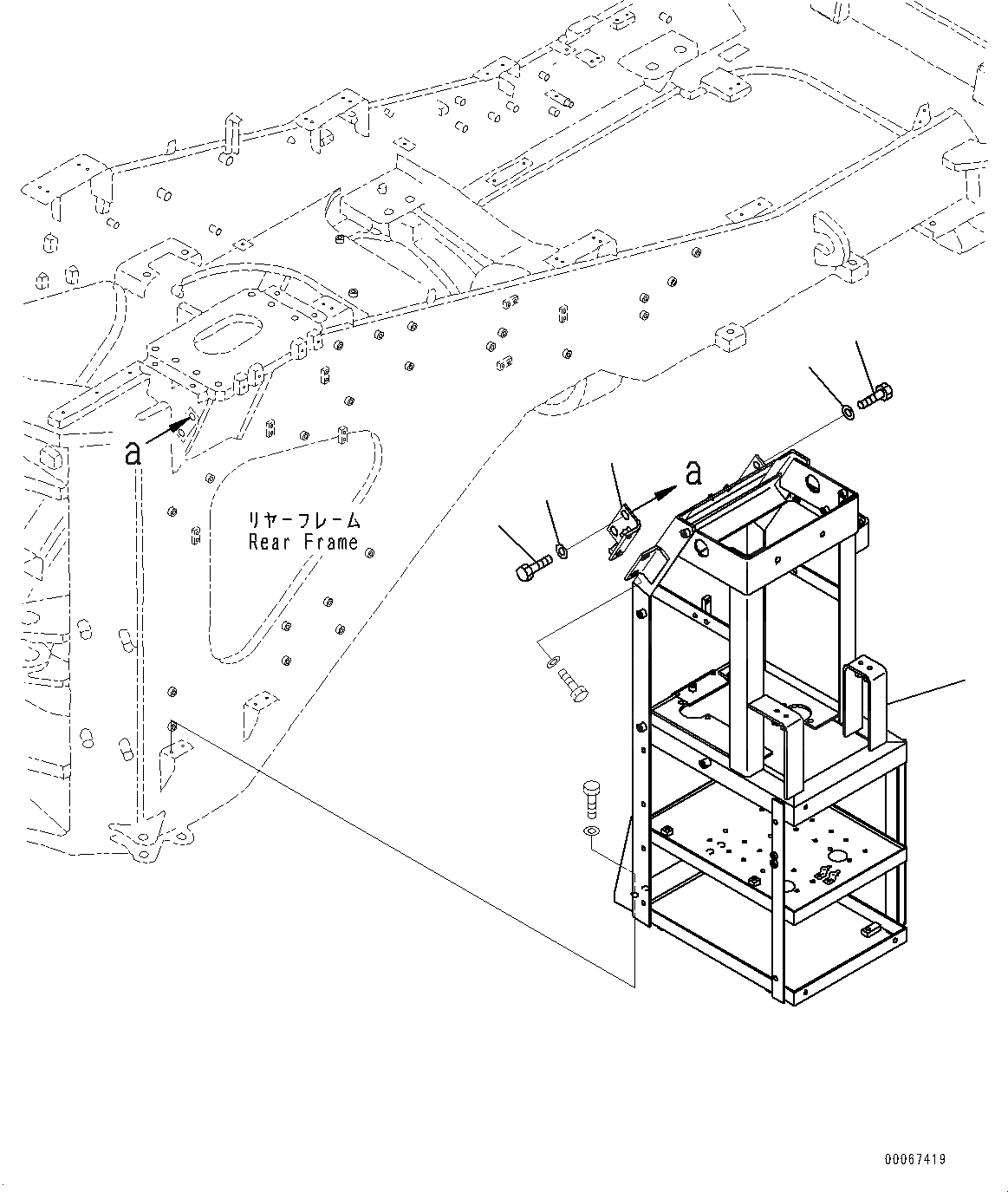 Схема запчастей Komatsu WA800-3E0 - УПРАВЛ-Е ТОРМОЗОМ, КОРПУС (№7-) УПРАВЛ-Е ТОРМОЗОМ, VHMS БЕЗ ORBCOMM