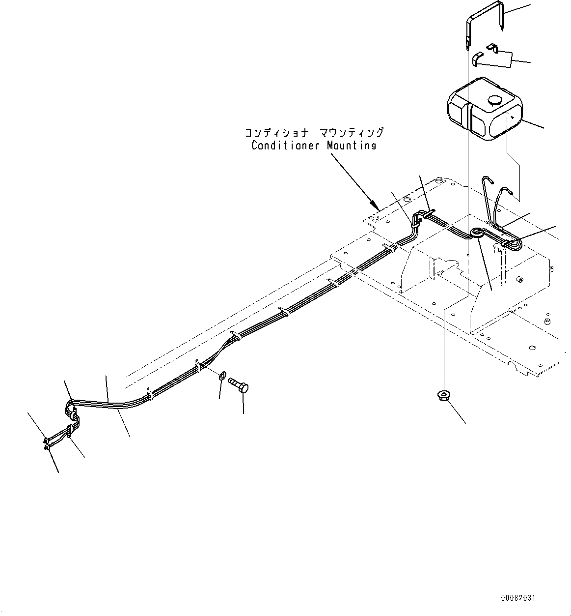 Схема запчастей Komatsu WA800-3E0 - BULKHEAD, ОМЫВАТЕЛЬ СТЕКЛА БАК (№7-) BULKHEAD, УСИЛЕНН.