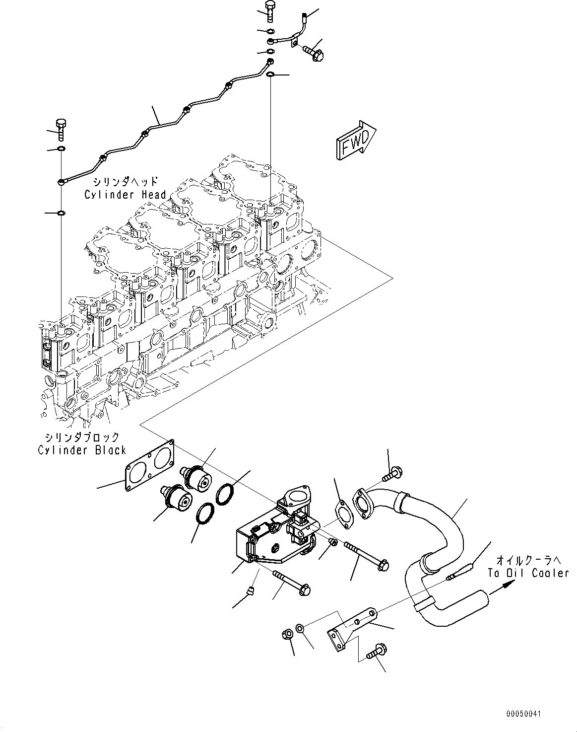 Схема запчастей Komatsu SAA6D140E-5D - ВОДЯНАЯ ПОМПА, ВОЗДУШН. ВЕНТИЛЯЦИЯ И ТЕРМОСТАТ (№8-) ВОДЯНАЯ ПОМПА