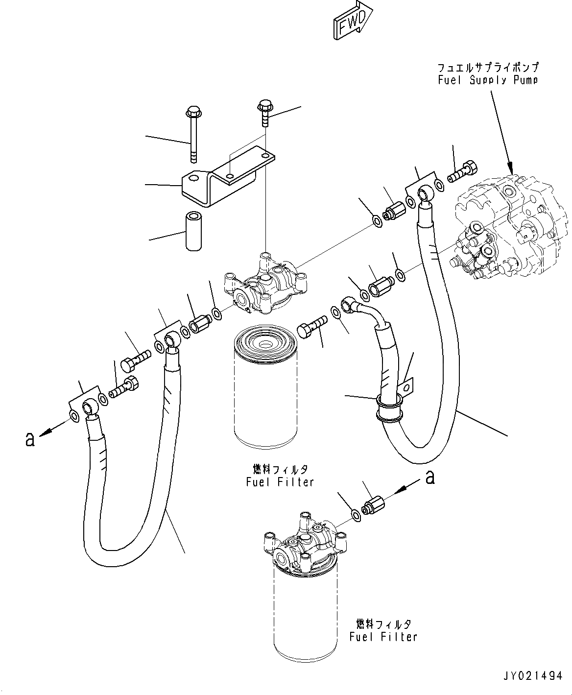 Схема запчастей Komatsu SAA6D107E-1H - ТОПЛИВН. ФИЛЬТР. LOCATION, ВОДН. И DUST (№89-) ТОПЛИВН. ФИЛЬТР. LOCATION, EXTRA ПЛОХ. ТОПЛИВО СПЕЦ-Я.