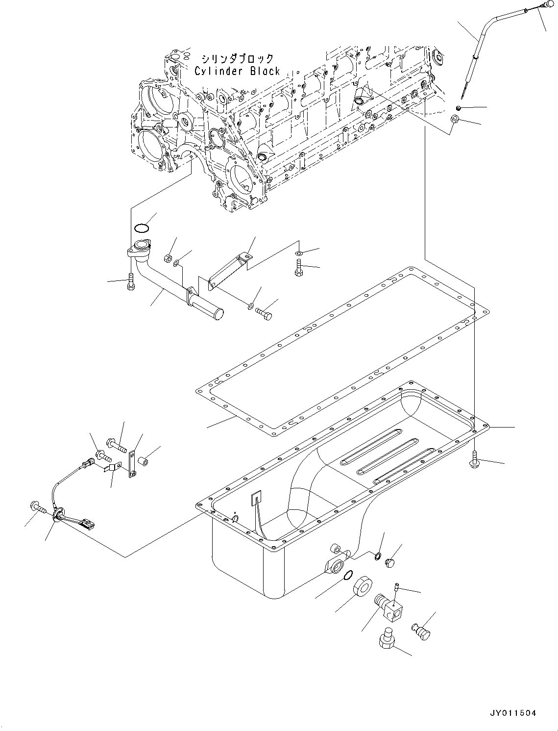 Схема запчастей Komatsu SAA6D125E-5BA - ПОДДОН ДВИГ-ЛЯ (№-) ПОДДОН ДВИГ-ЛЯ