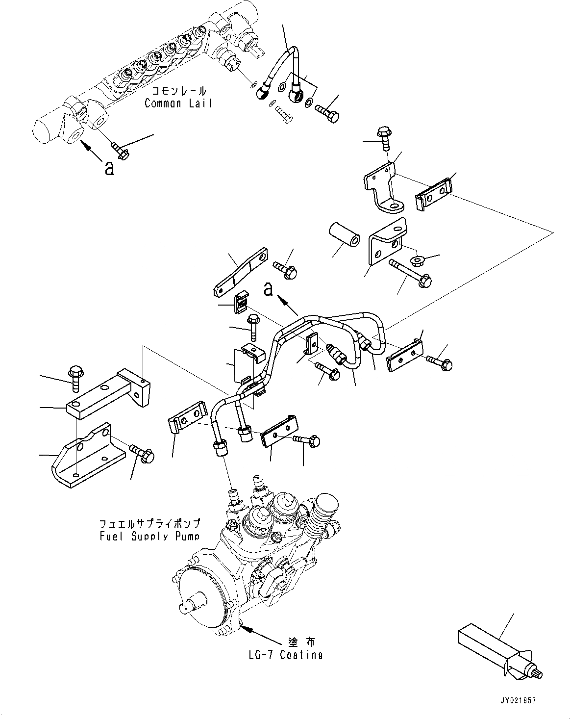 Схема запчастей Komatsu SAA6D125E-5BA - ТОПЛИВН. НАСОС, ВОЗВРАТ. ТРУБЫ (№-7) ТОПЛИВН. НАСОС