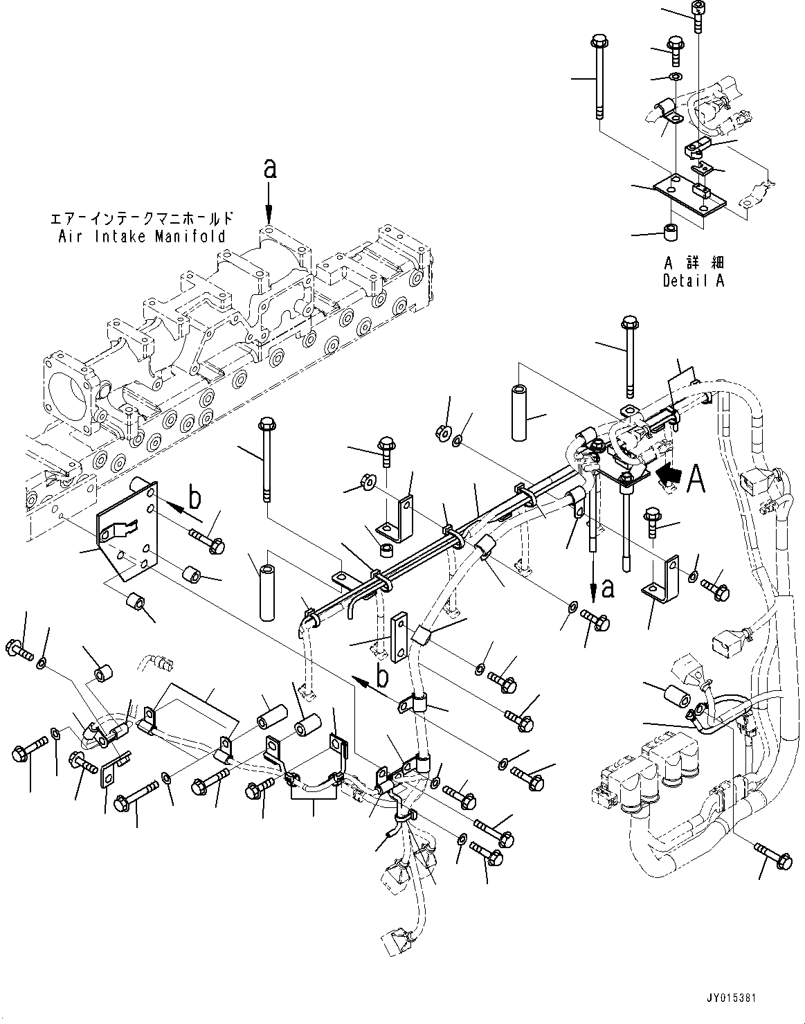 Схема запчастей Komatsu SAA6D125E-5BA - ПРОВОДКА, ПРОВОДКА СУППОРТ (№7-) ПРОВОДКА