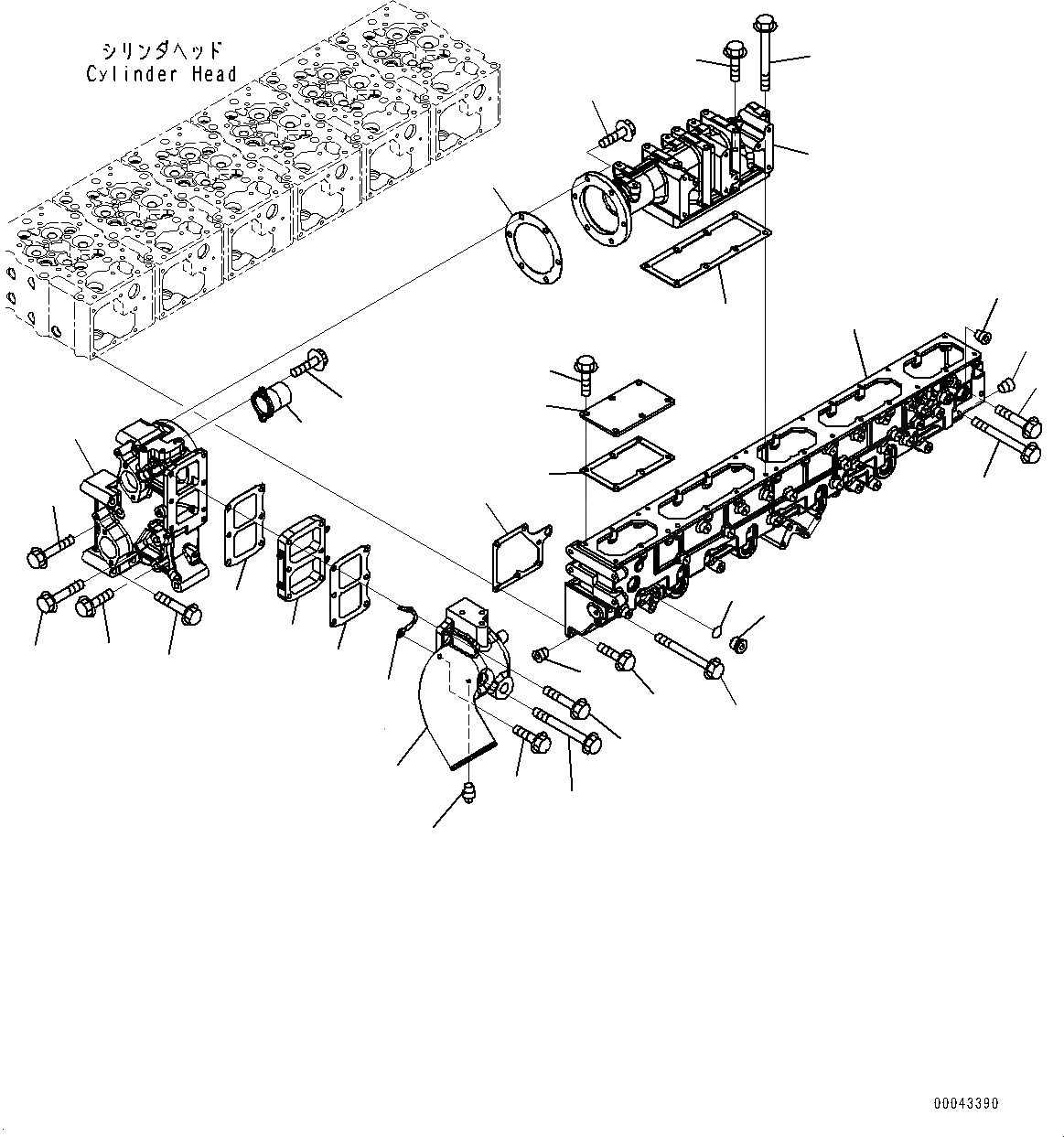 Схема запчастей Komatsu SAA6D170E-5C - ТРУБОПРОВОД ВПУСКА ВОЗДУХА, ТРУБОПРОВОД ВПУСКА ВОЗДУХА И СОЕДИН-Е (№7-) ТРУБОПРОВОД ВПУСКА ВОЗДУХА