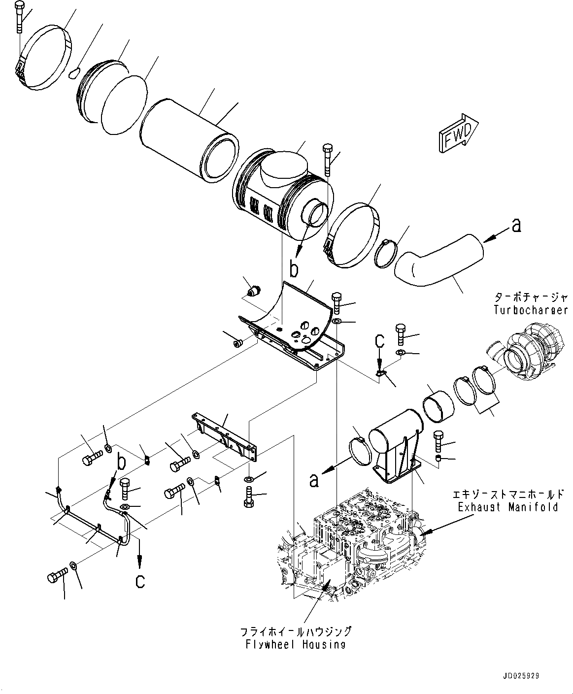 Схема запчастей Komatsu SAA6D170E-5C - ВОЗДУХООЧИСТИТЕЛЬ (№7-) ВОЗДУХООЧИСТИТЕЛЬ