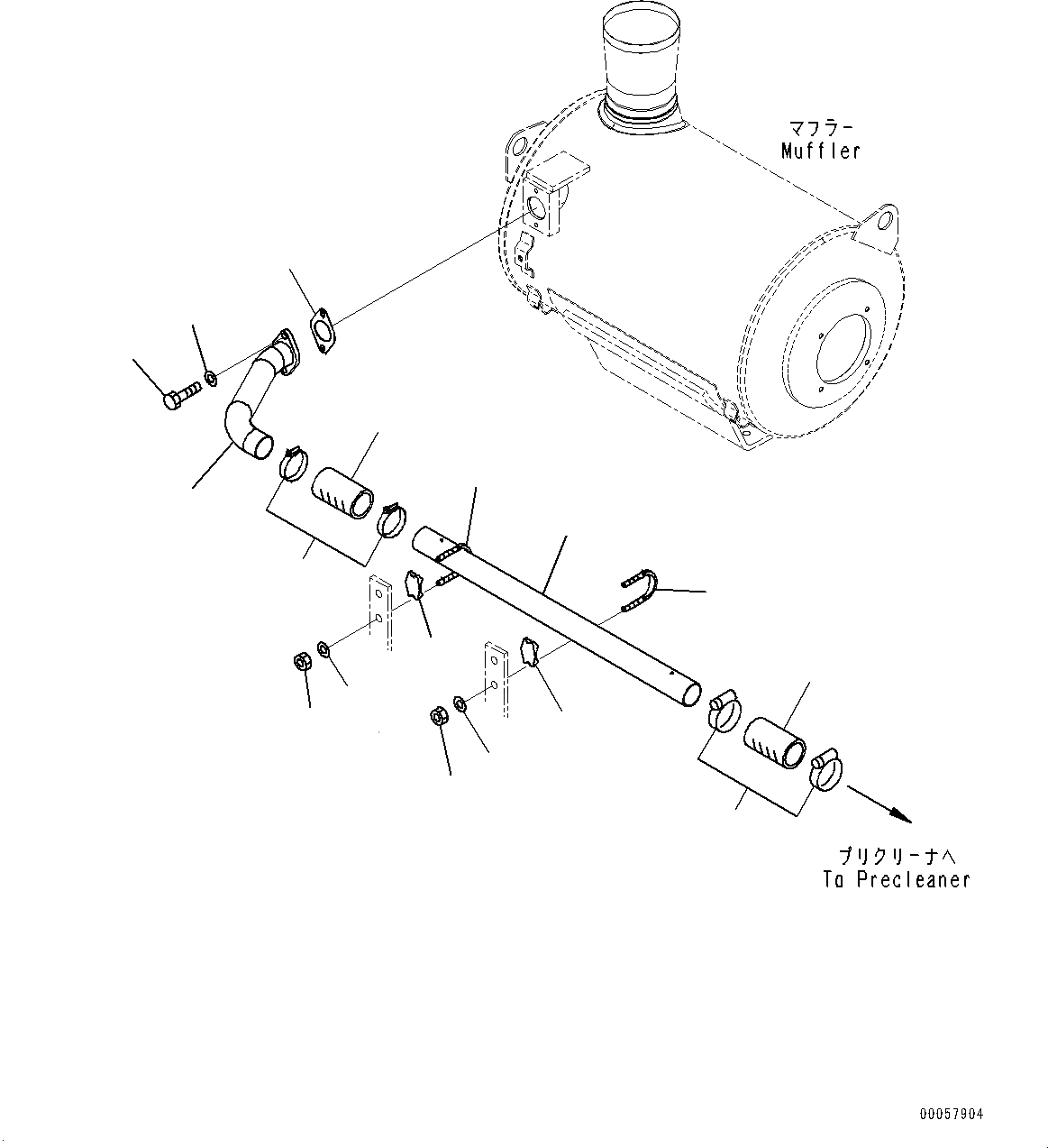 Схема запчастей Komatsu SAA6D170E-5C - ВОЗДУХООЧИСТИТЕЛЬ ЭЖЕКТОРНАЯ ТРУБА (№7-) ВОЗДУХООЧИСТИТЕЛЬ ЭЖЕКТОРНАЯ ТРУБА