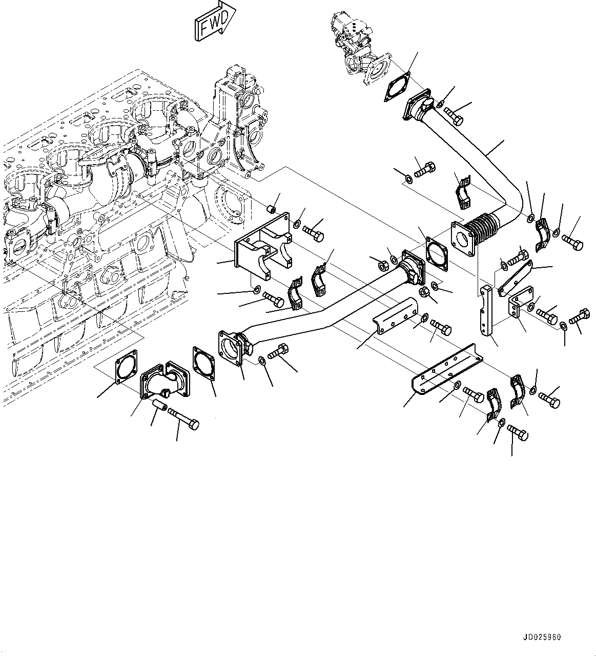 Схема запчастей Komatsu SAA6D170E-5C - ВЫПУСКН. GAS RE-CIRCULATION (EGR) КЛАПАН, EGR BY-PASS КЛАПАН ТРУБЫ (№7-) ВЫПУСКН. GAS RE-CIRCULATION (EGR) КЛАПАН