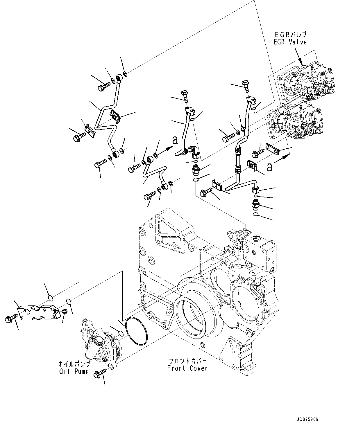 Схема запчастей Komatsu SAA6D170E-5C - ВЫПУСКН. GAS RE-CIRCULATION (EGR) КЛАПАН, EGR КЛАПАН СМАЗЫВ. НАСОС И ТРУБЫ (№7-) ВЫПУСКН. GAS RE-CIRCULATION (EGR) КЛАПАН