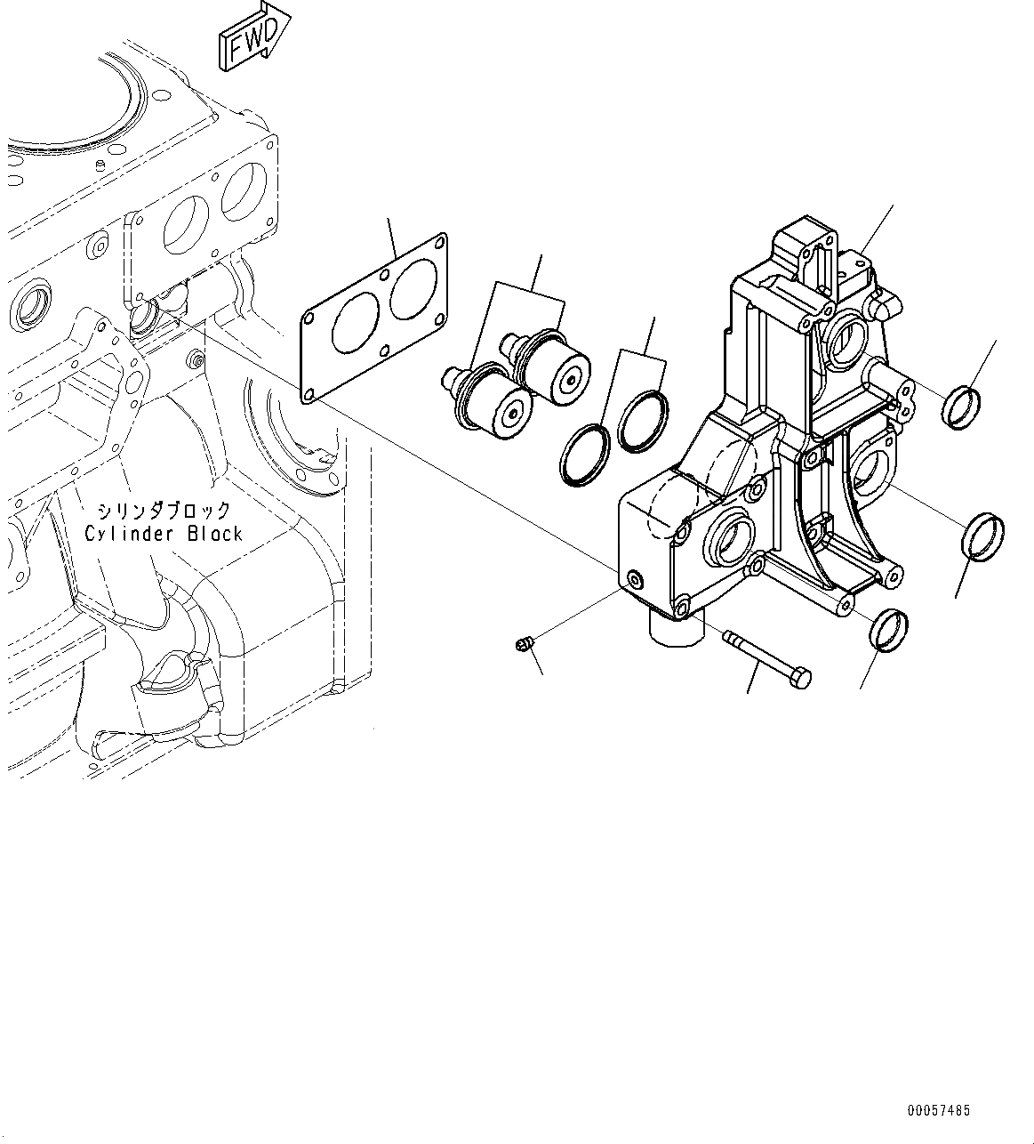 Схема запчастей Komatsu SAA6D170E-5C - ТЕРМОСТАТ И ТЕРМОСТАТ (№7-) ТЕРМОСТАТ И ТЕРМОСТАТ