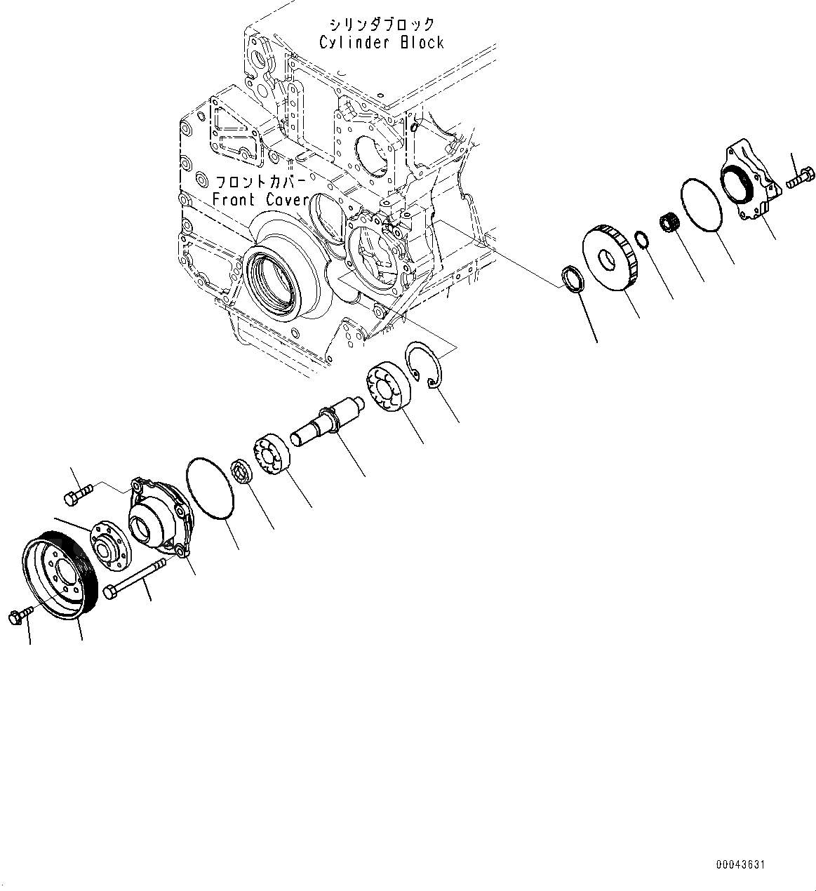 Схема запчастей Komatsu SAA6D170E-5C - ПРИВОД ГЕНЕРАТОРА (№7-) ПРИВОД ГЕНЕРАТОРА