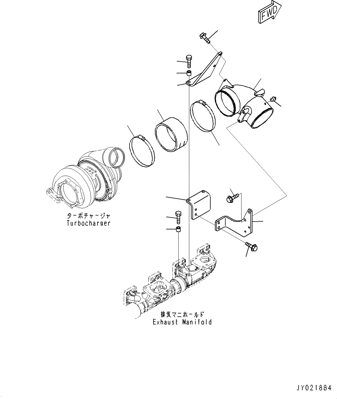 Схема запчастей Komatsu SAA6D140E-5C - СОЕДИН-Я ВОЗД. ТРУБОК (№7-) СОЕДИН-Я ВОЗД. ТРУБОК