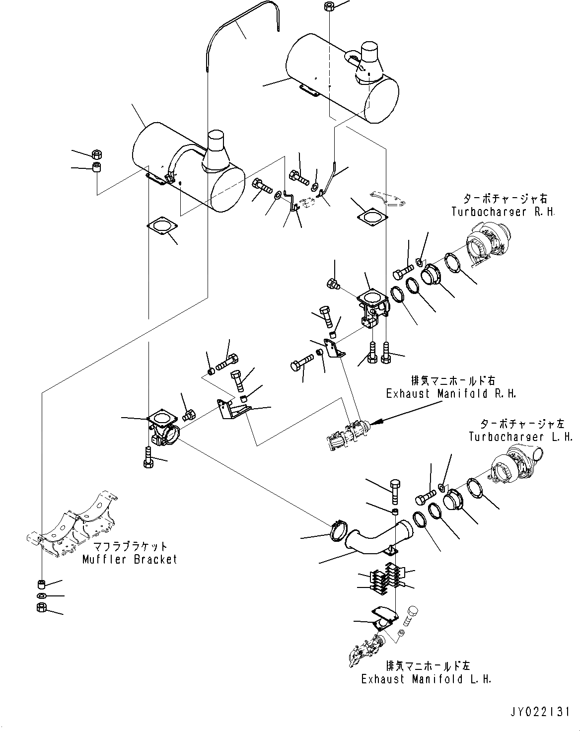 Схема запчастей Komatsu SAA12V140E-3E - ВЫПУСКН. ГЛУШИТЕЛЬ, МОНТАЖНЫЙ КАРКАС (№-) ВЫПУСКН. ГЛУШИТЕЛЬ