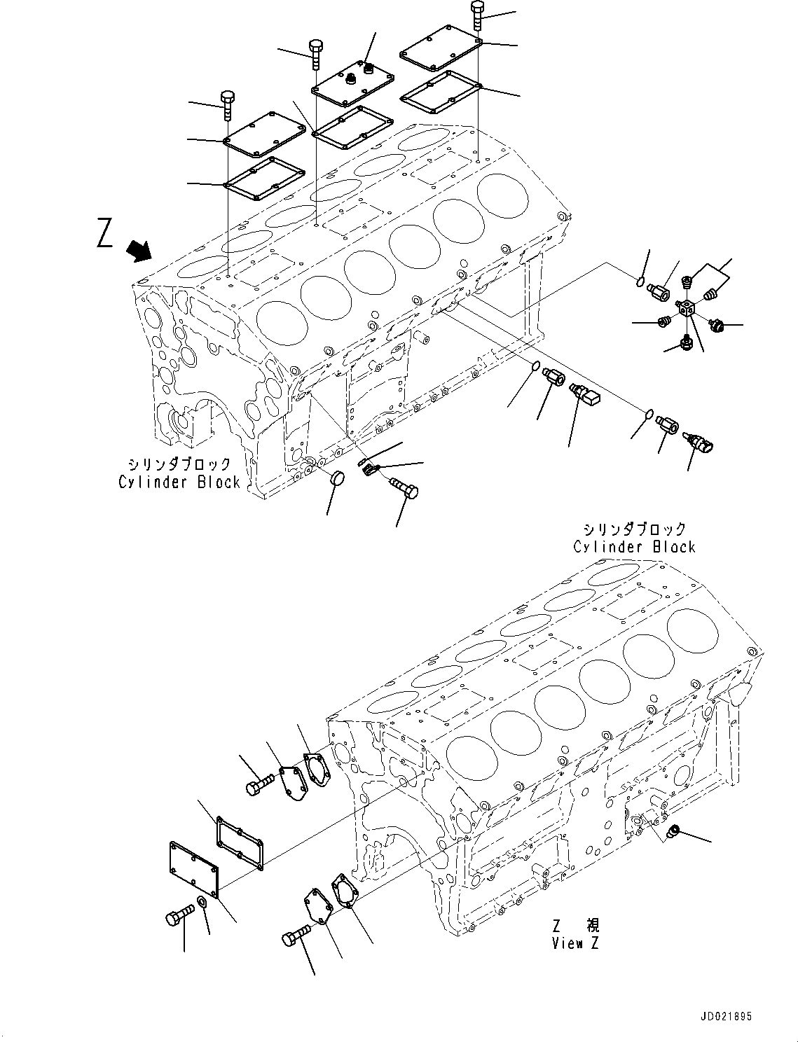 Схема запчастей Komatsu SAA12V140E-3E - ЭЛЕМЕНТЫ БЛОКА ЦИЛИНДРОВ (№-) ЭЛЕМЕНТЫ БЛОКА ЦИЛИНДРОВ, ДВИГАТЕЛЬ PRE-СМАЗКАE СИСТЕМА