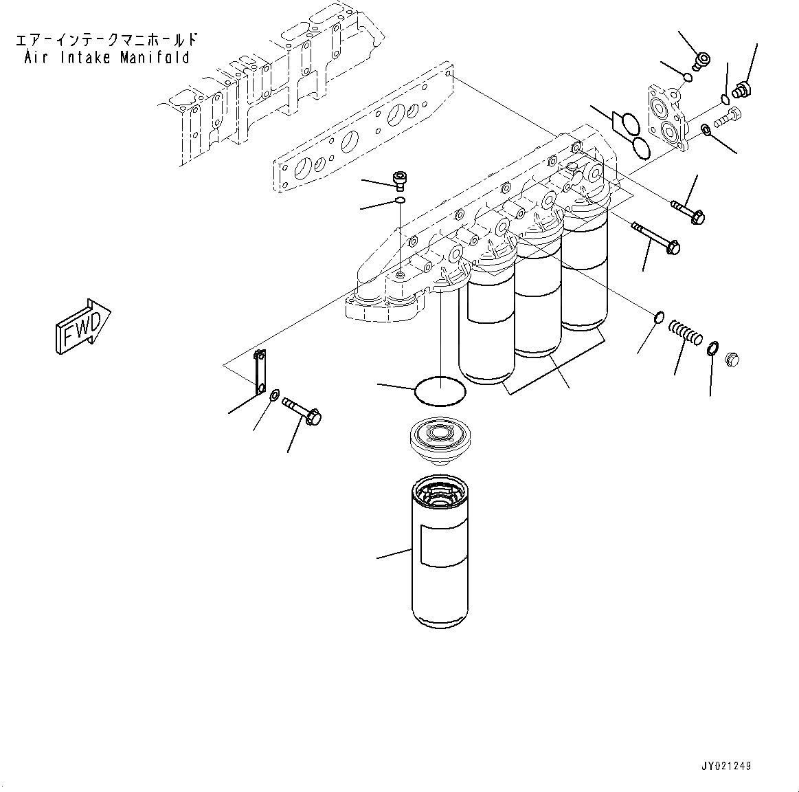 Схема запчастей Komatsu SAA12V140E-3E - ДВИГАТЕЛЬ МАСЛ. ФИЛЬТР, МАСЛ. ФИЛЬТР (№-) ДВИГАТЕЛЬ МАСЛ. ФИЛЬТР