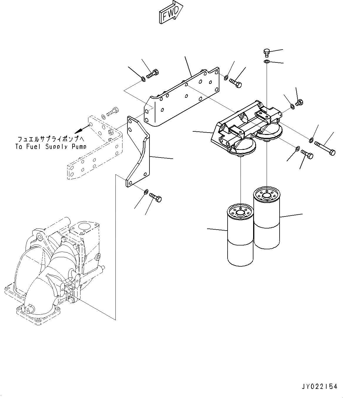 Схема запчастей Komatsu SAA12V140E-3E - ТОПЛИВОПРОВОД., ТОПЛИВН. ФИЛЬТР. (/) (№-) ТОПЛИВОПРОВОД., ДЛЯ EXTRA BAD ТОПЛИВН. И ПЛОХ. ТОПЛИВО СПЕЦ-ЯIFICATION, ВОДН.+DUST, ДОПОЛН. ФИЛЬТР.