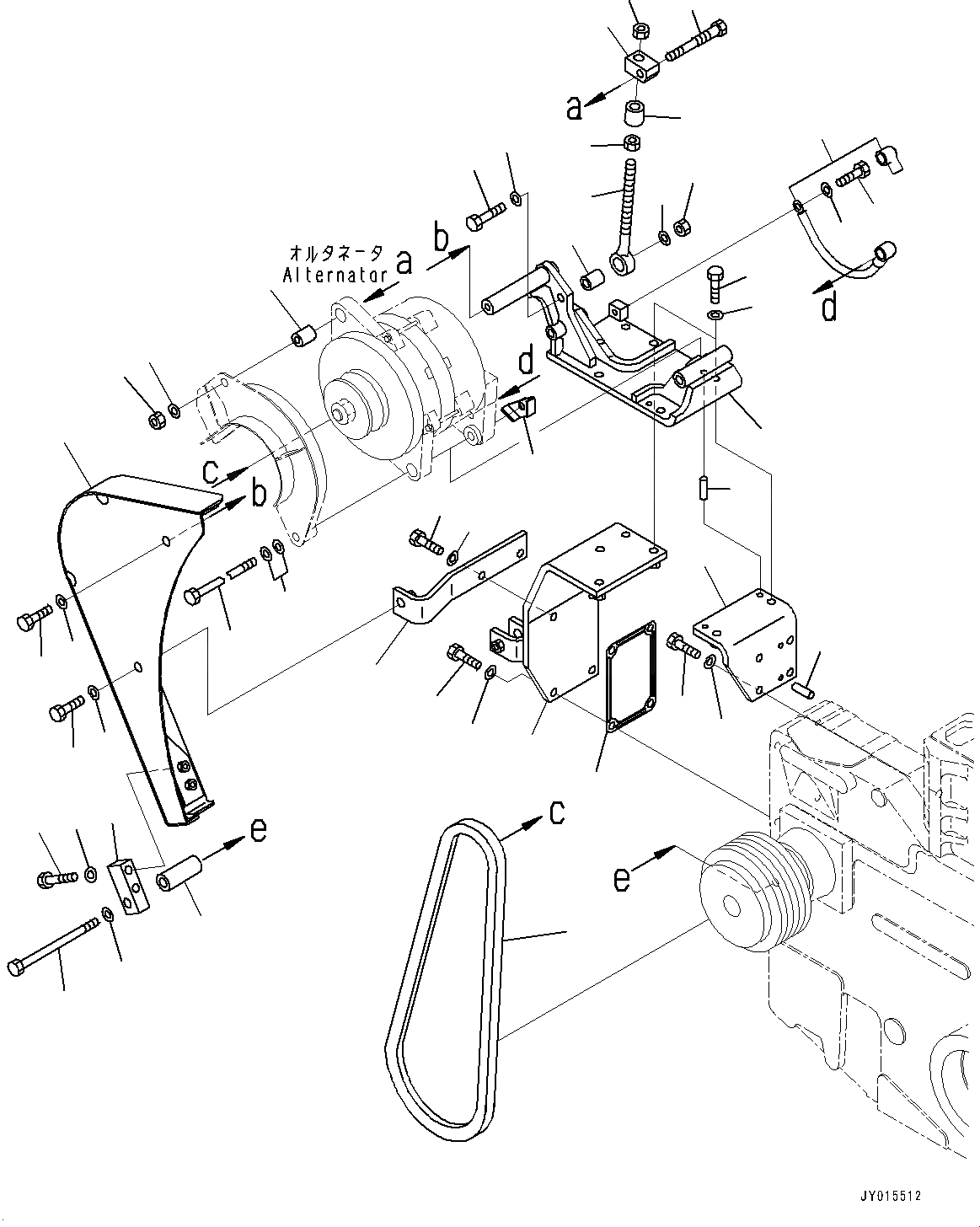 Схема запчастей Komatsu SAA12V140E-3E - ГЕНЕРАТОР, ЭЛЕМЕНТЫ КРЕПЛЕНИЯ (№-) ГЕНЕРАТОР, 9AMP.
