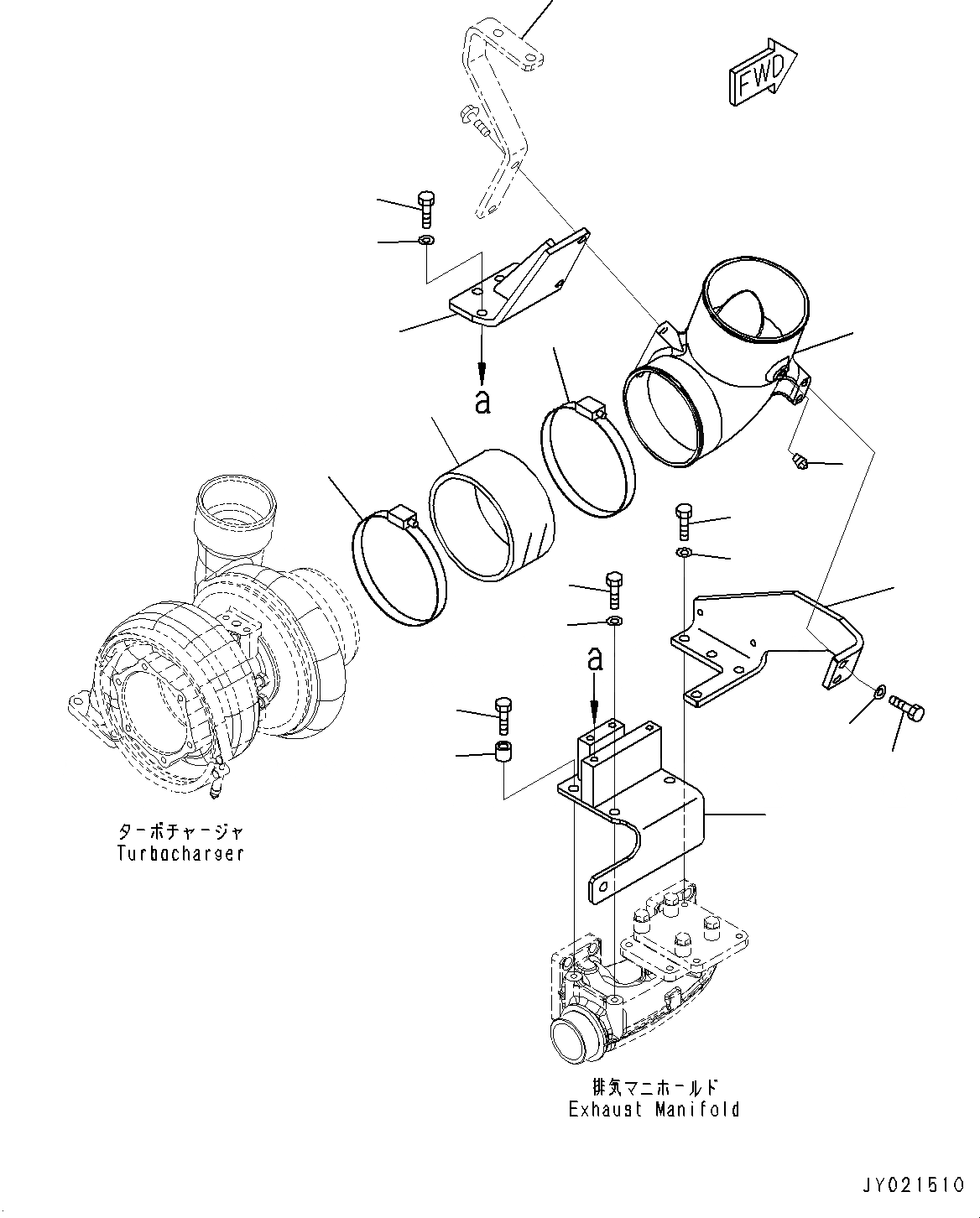 Схема запчастей Komatsu SAA6D140E-5DR - СОЕДИН-Я ВОЗД. ТРУБОК (№-) СОЕДИН-Я ВОЗД. ТРУБОК, ВОЗДУХООЧИСТИТЕЛЬ УДАЛЕНН. КРЕПЛЕНИЕ СПЕЦ-Я.