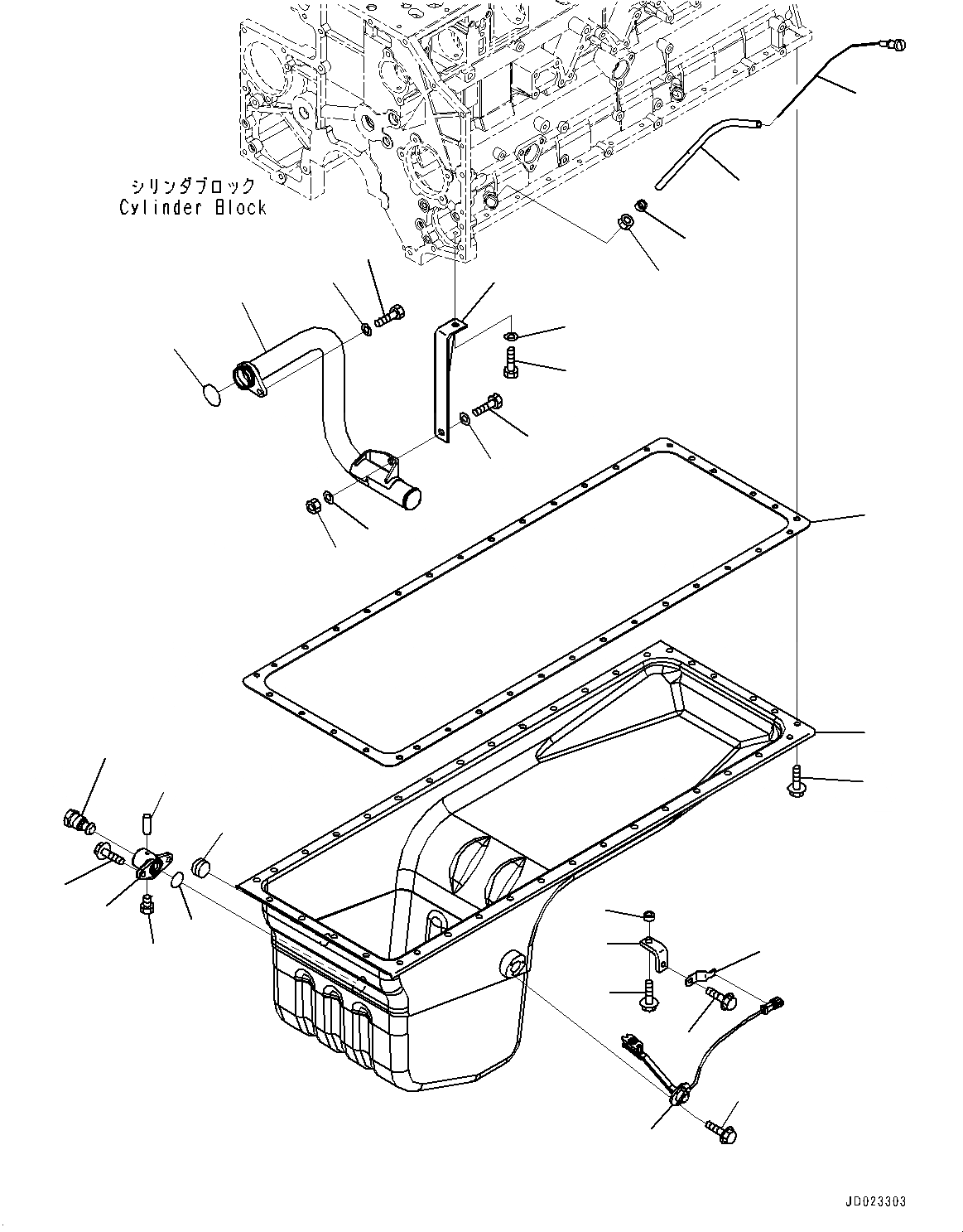 Схема запчастей Komatsu SAA6D140E-5DR - МАСЛЯНЫЙ ПОДДОН И ВСАСЫВАЮЩИЙ ПАТРУБОК (№-) МАСЛЯНЫЙ ПОДДОН И ВСАСЫВАЮЩИЙ ПАТРУБОК