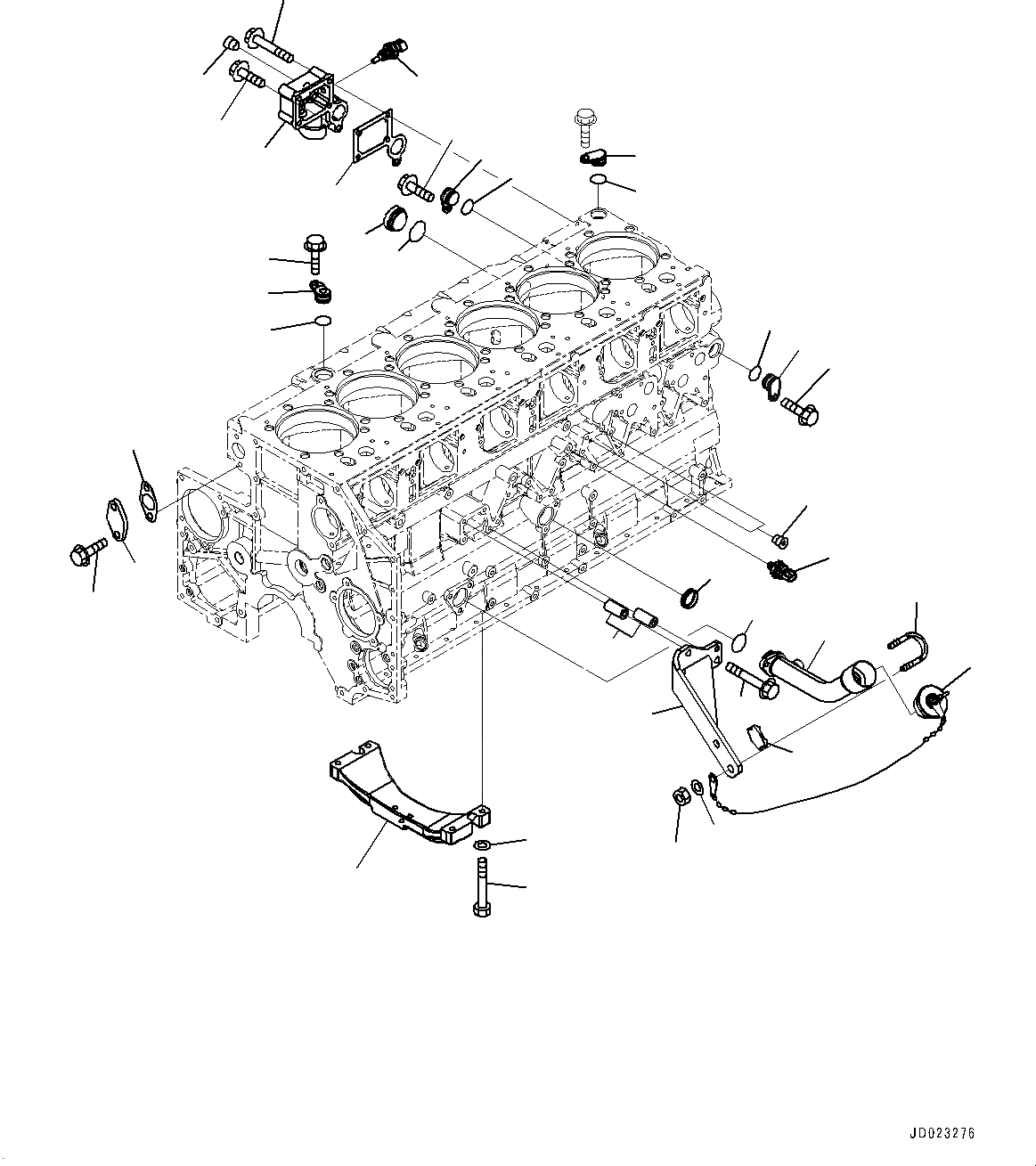 Схема запчастей Komatsu SAA6D140E-5DR - ЭЛЕМЕНТЫ БЛОКА ЦИЛИНДРОВ, МАСЛОНАЛИВНОЙ ПАТРУБОК И ДАТЧИК (№-) ЭЛЕМЕНТЫ БЛОКА ЦИЛИНДРОВ