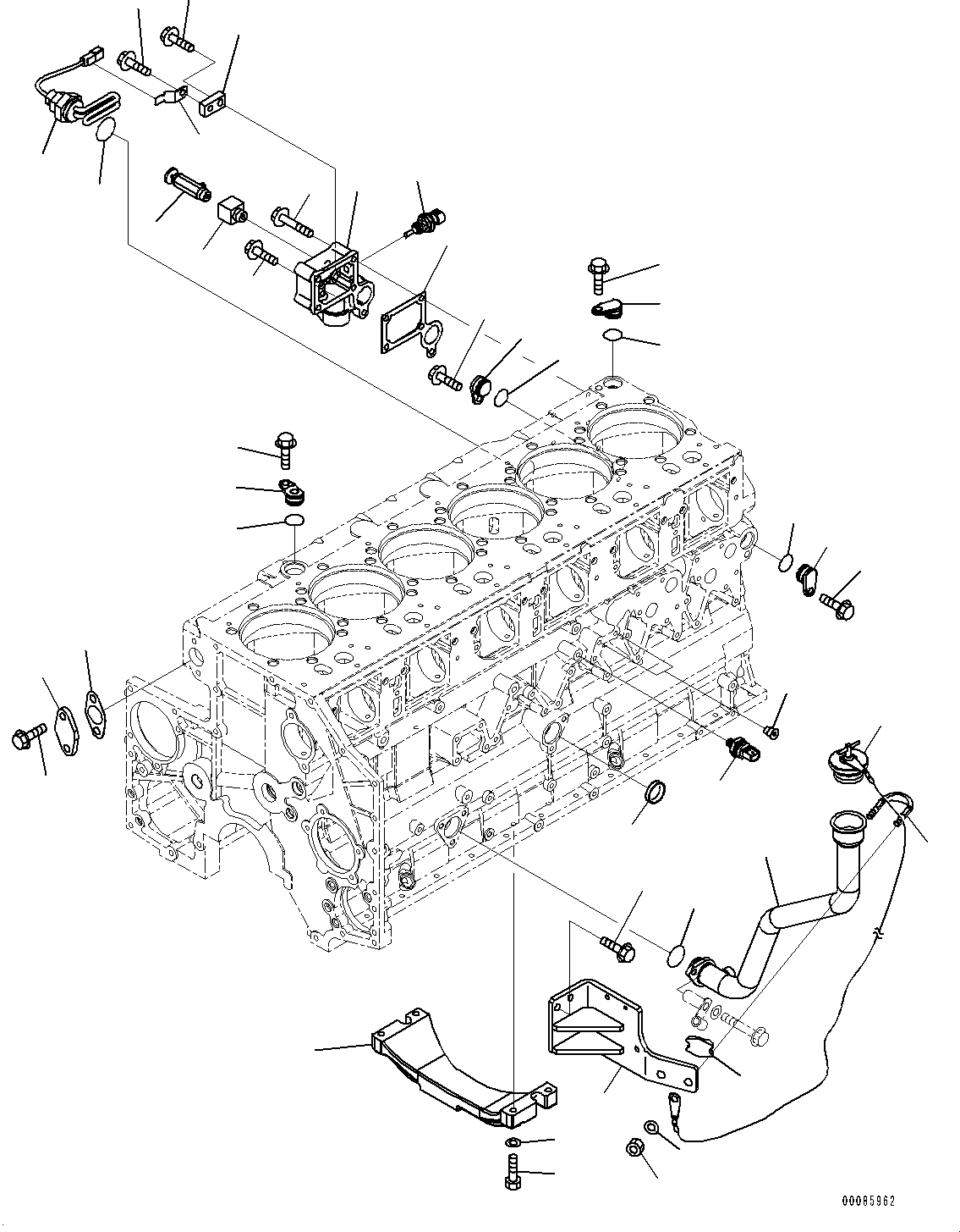Схема запчастей Komatsu SAA6D140E-5CR - ЭЛЕМЕНТЫ БЛОКА ЦИЛИНДРОВ (№7-7) ЭЛЕМЕНТЫ БЛОКА ЦИЛИНДРОВ, ДЛЯ ХОЛОДН. AREA СПЕЦ-ЯIFICATION A (- DEG C), ПОДДОН ДВИГ-ЛЯ И ПОДОГРЕВАТЕЛЬ ХЛАДАГЕНТА