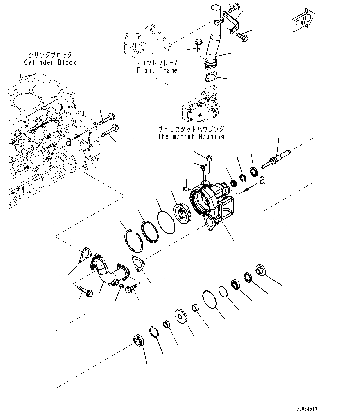 Схема запчастей Komatsu SAA6D140E-5CR - ВОДЯНАЯ ПОМПА КРЕПЛЕНИЕ И ВОЗДУШН. ВЕНТИЛЯЦИЯ, ВОДЯНАЯ ПОМПА (№7-89) ВОДЯНАЯ ПОМПА КРЕПЛЕНИЕ И ВОЗДУШН. ВЕНТИЛЯЦИЯ