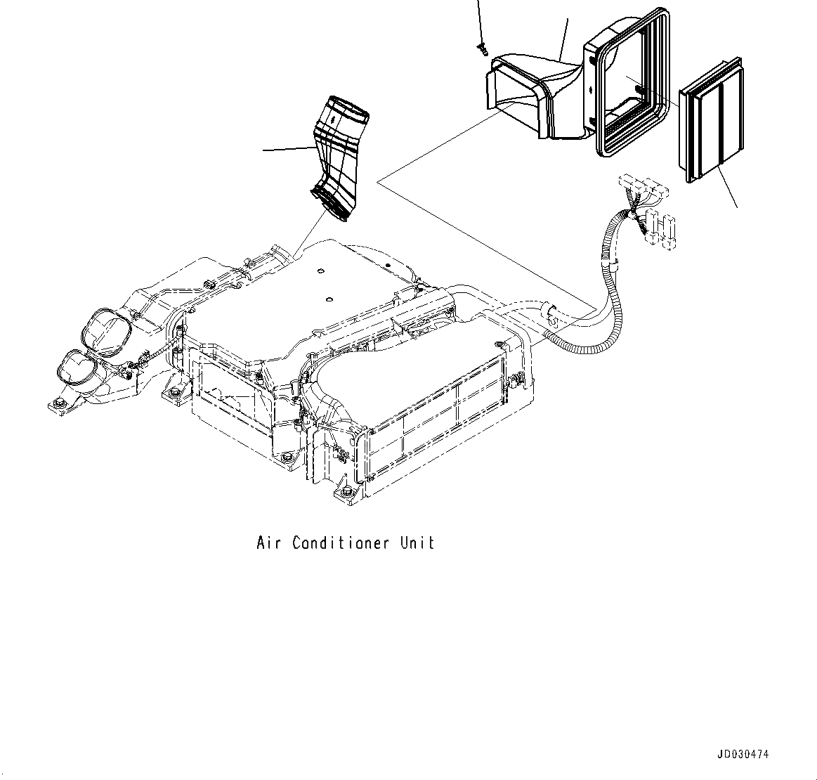 Схема запчастей Komatsu PC228USLC-8 - КОНДИЦ. ВОЗДУХА, ВОЗДУХОВОДЫ КОНДИЦ. ВОЗДУХА
