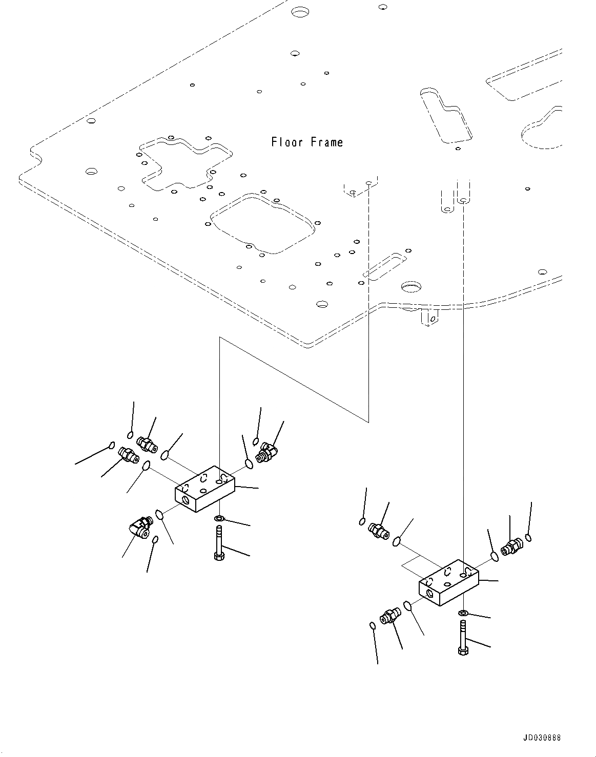 Схема запчастей Komatsu PC228USLC-8 - КАБИНА, P, T БЛОК OPERATORґS КАБИНА