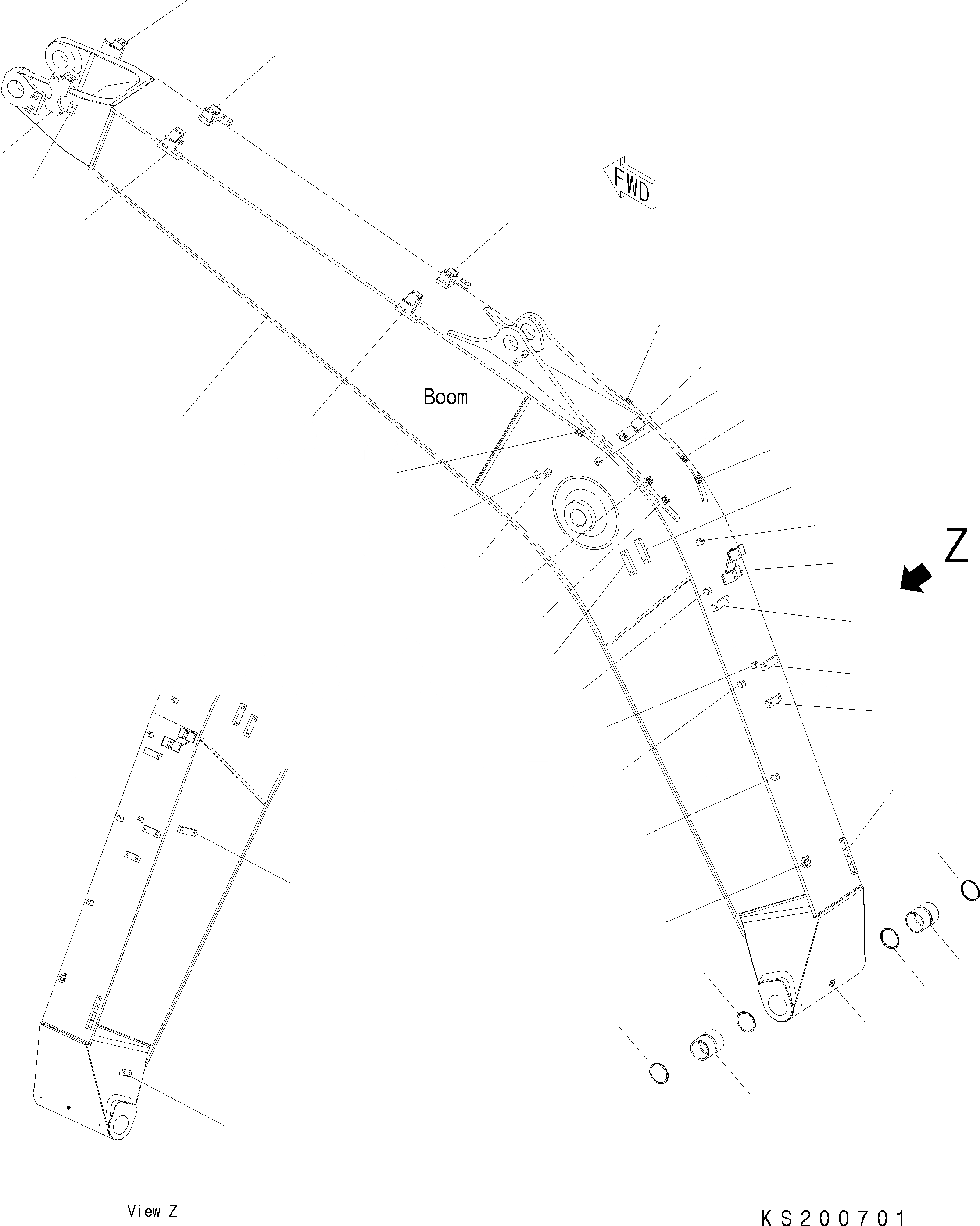 Схема запчастей Komatsu PC228USLC-8 - СТРЕЛА, ДЛЯ СТРАН ЕС СТРЕЛА, ДЛЯ СТРАН ЕС