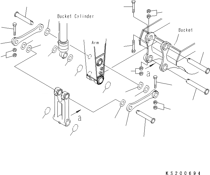 Схема запчастей Komatsu PC228USLC-8 - РУКОЯТЬ (СОЕДИНЕНИЕ КОВША), ДЛЯ СТРАН ЕС (/) РУКОЯТЬ (.9M), ДЛЯ СТРАН ЕС