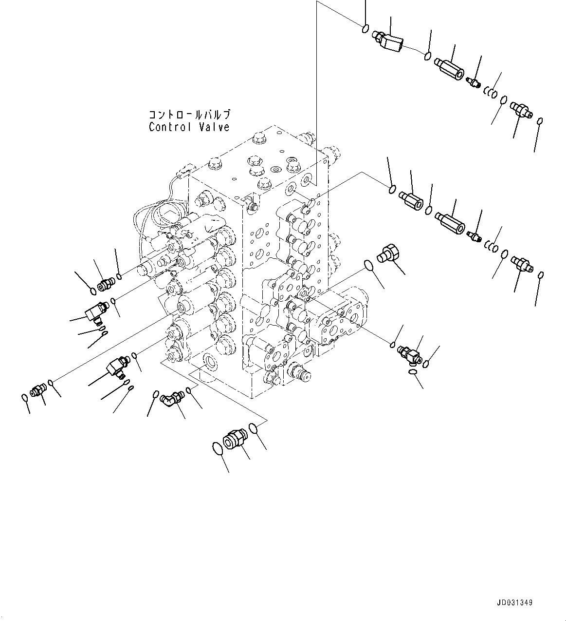 Схема запчастей Komatsu PC228US-8 - УПРАВЛЯЮЩ. КЛАПАН, СОЕДИНИТЕЛЬН. ЧАСТИ, / (№-) УПРАВЛЯЮЩ. КЛАПАН, БЕЗ -ДОПОЛН. АКТУАТОР ТРУБЫ, АККУМУЛЯТОР