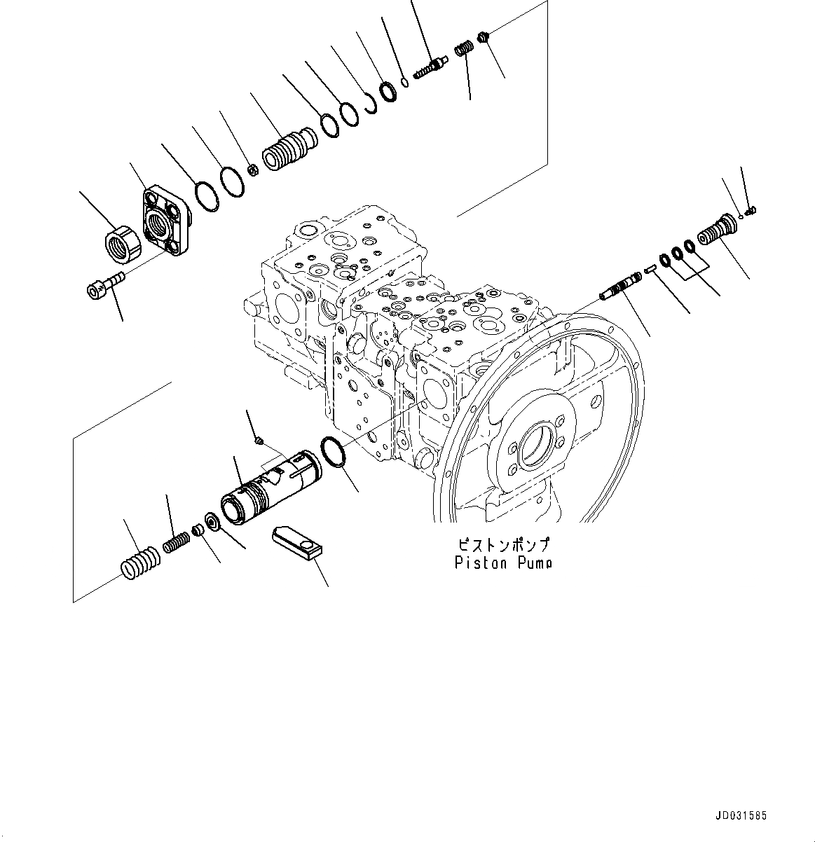 Схема запчастей Komatsu PC228US-8 - ПОРШЕНЬ НАСОС, ВНУТР. ЧАСТИ (/) (№7-) ПОРШЕНЬ НАСОС
