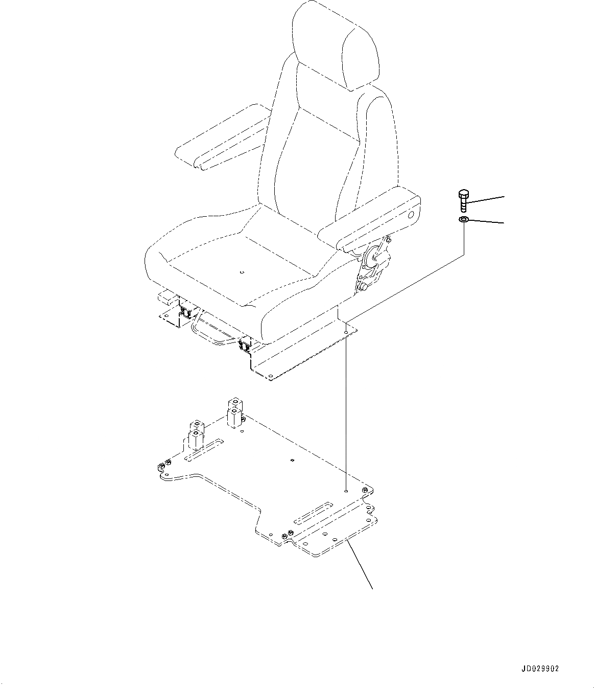 Схема запчастей Komatsu PC228US-8 - СИДЕНЬЕ ОПЕРАТОРА, СИДЕНЬЕ ОПЕРАТОРА КРЕПЛЕНИЕ (№-) СИДЕНЬЕ ОПЕРАТОРА, ЖЕСТК., С ОТКИДН. СПИНКОЙ, НАКЛОН.