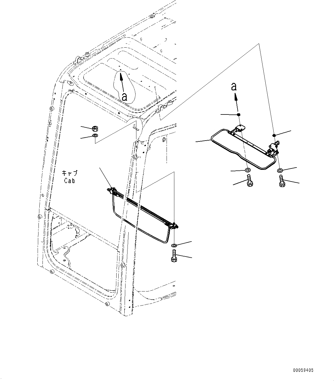 Схема запчастей Komatsu PC228US-8 - КОЗЫРЕК (№-) КОЗЫРЕК