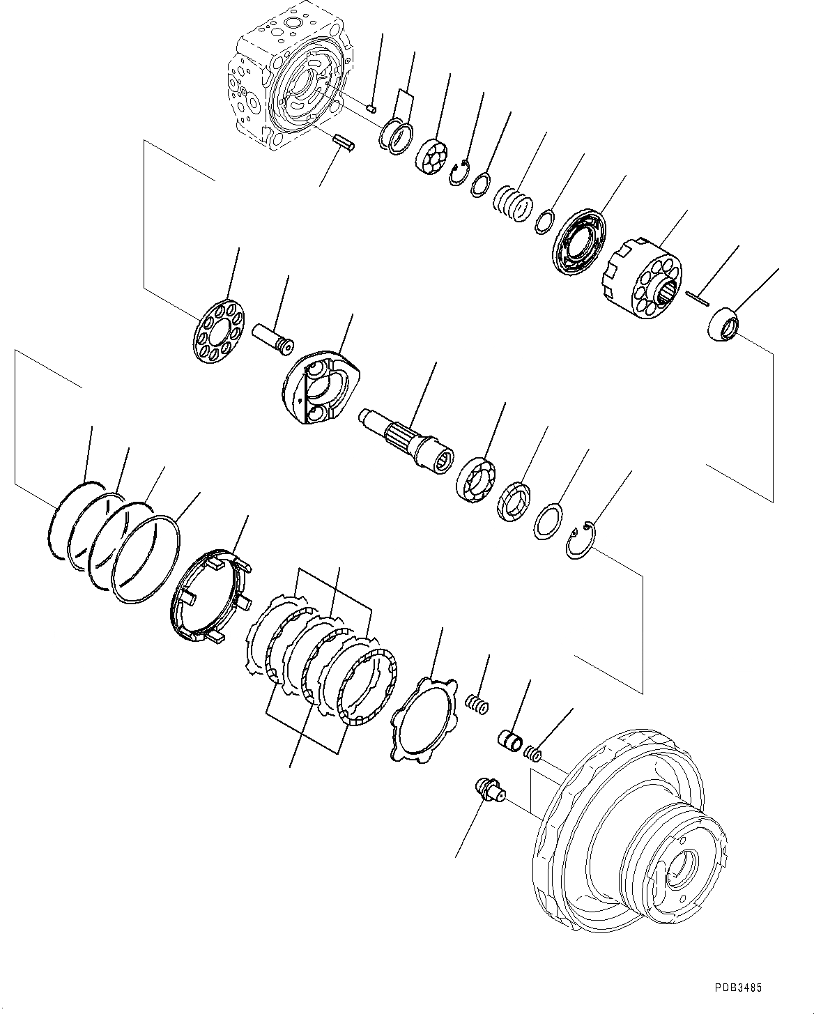Схема запчастей Komatsu PC228US-8 - КОНЕЧНАЯ ПЕРЕДАЧА, ВНУТР. ЧАСТИ, МОТОР ХОДА (/) (№-) КОНЕЧНАЯ ПЕРЕДАЧА